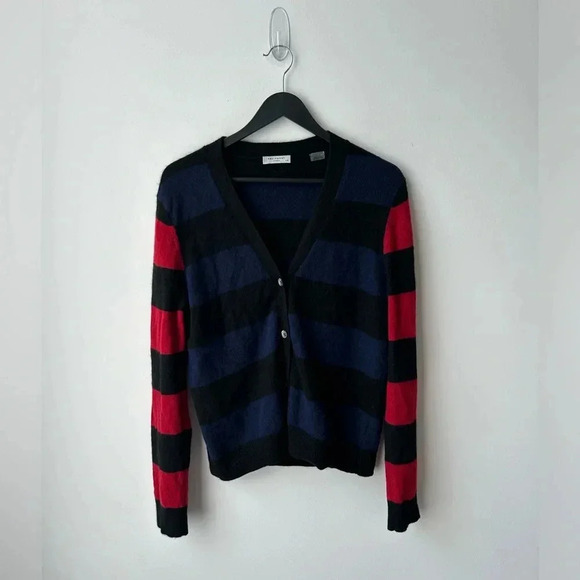 Equipment Black and Red Striped Sweater - Picture 1 of 12